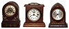 Clocks- 3 (Three) small American desk clocks, Terry mini iron alarm, H.Davies and Seth Thomas, late 19th and early 20th centuries