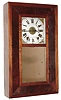 Wells Forbes, Bristol NH, mahogany bevel front time, strike and alarm 30 hour wooden works shelf clock, dated 1842