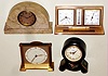 Clocks- 4 (Four) German small rear wind desk clocks: one has music box and one striking, 20th century