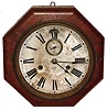 Ansonia Clock Co., New York, "Lever" walnut 30 hour time and strike 8" dial marine clock, c1895