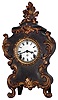 Ansonia Clock Co., New York, "Seine" green enameled iron 8 day time and strike mantel clock, c1894