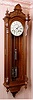 Seth Thomas Clock Co., Thomaston, Conn., "REGULATOR No. 19", in walnut with burled appliques, wall regulator with 2- jar compensating pendulum, weight driven and with center seconds hand, c1885