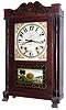 Silas Hoadley, Plymouth, Conn., 30 hour time and strike wood movement half column and splat shelf clock, c1830