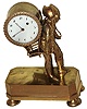 French, Gilt bronze and brass figural timepiece (Frenchman carrying a drum on his back) run by a lever escapement watch movement, c1900.