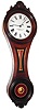 E. Howard and Co., Boston, Mass., "Regulator No. 7" time piece, 8 day, time only, weight driven movement in walnut case with reverse painted tablets and painted metal dial, c1874