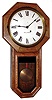 Seth Thomas Clock Co., Thomaston, Conn., "Globe" wall time piece, 8 day, time only, spring driven movement in oak case with painted metal dial, c1900