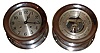 Chelsea Clock Co., Boston, Mass., ship's clock and barometer set, 8 day, time and ship's bell strike, spring driven movement in a nickel plated case with 6" silvered metal dial, s#598257 c1950