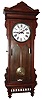 Waterbury Clock Co., Waterbury, Conn., "Regulator No. 57" wall time piece, 8 day, time only, 2 weight driven movement in walnut case with painted metal dial and second's bit, c1905 