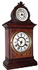 Jerome and Co., (New Haven Clock Co.) New Haven, Conn., "Cabinet No. 4" mantel calendar clock, 8 day, time and strike, perpetual calendar, spring driven movement in a mahogany case with a painted zinc dial, c1885