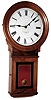 E. Howard and Co., Boston, Mass., "Regulator No. 70" wall time piece, 8 day, time only, weight driven movement in black walnut case with reverse painted lower tablet and painted metal dial, c1900