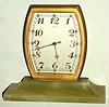 Yard Swiss double side 8 day 15 jewel brass, glass and marble desk clock, c1925