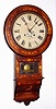 Anglo-American 8 day time and strike inlaid wood wall clock, c1900
