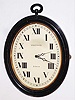 Waltham Watch Co. No. 1427 8 day black painted oval hanging library timepiece, c1925