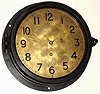 Chelsea Clock Co. black phenolic 8 day 8" brass dial timepiece, c1957