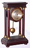 Hamburg American Clock Co., Germany, small mahogany portico timepiece, c1910