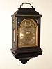 Francois Hochenadl, Vienna, time and strike double fusee ebonized wood bracket clock with shelf, 18th century