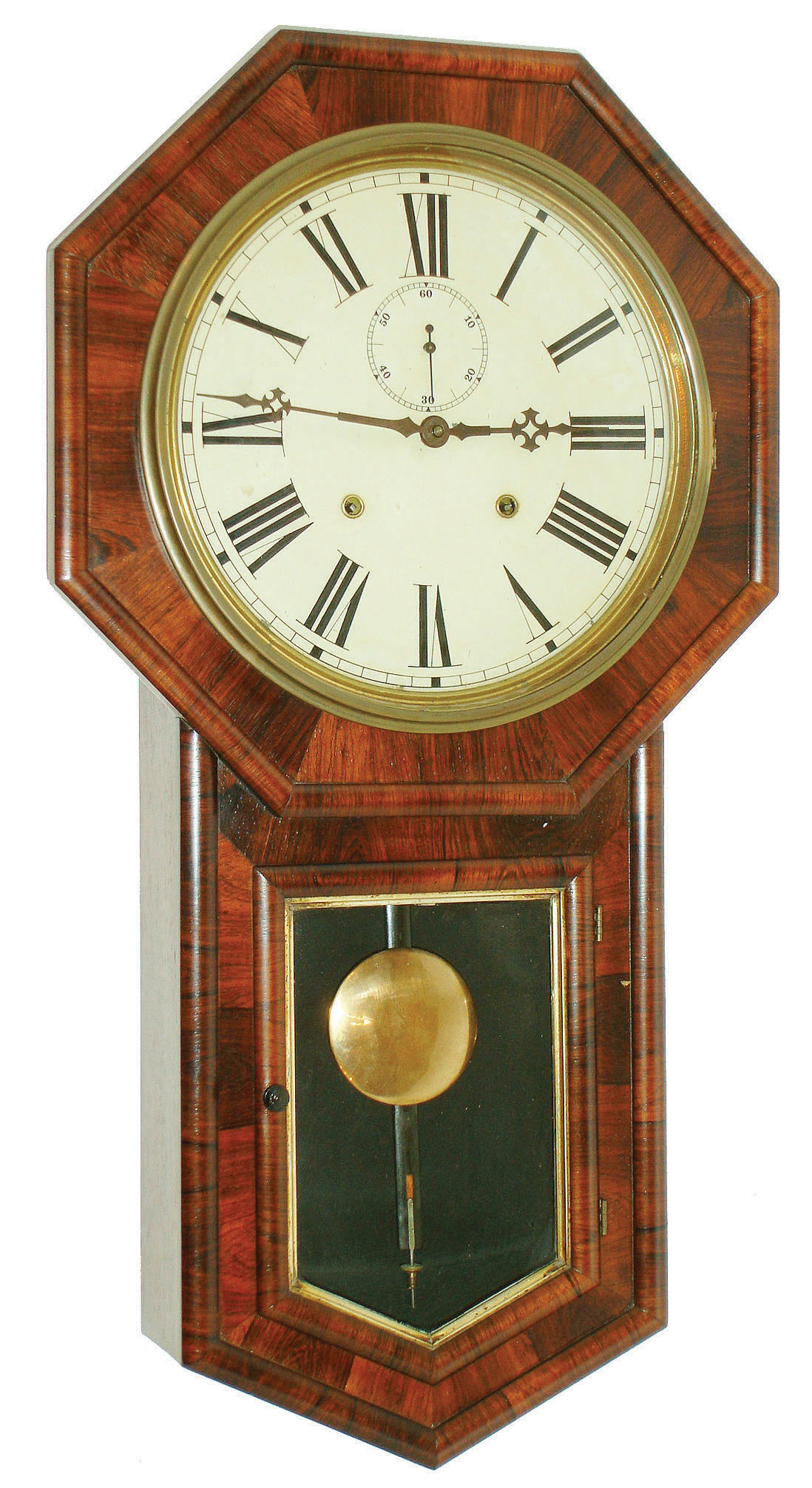 Welch, Spring &amp; Co., Forestville, Conn., "Verdi", 8 day, time and strike rosewood wall clock, c1889 — Antique Clocks Price Guide
