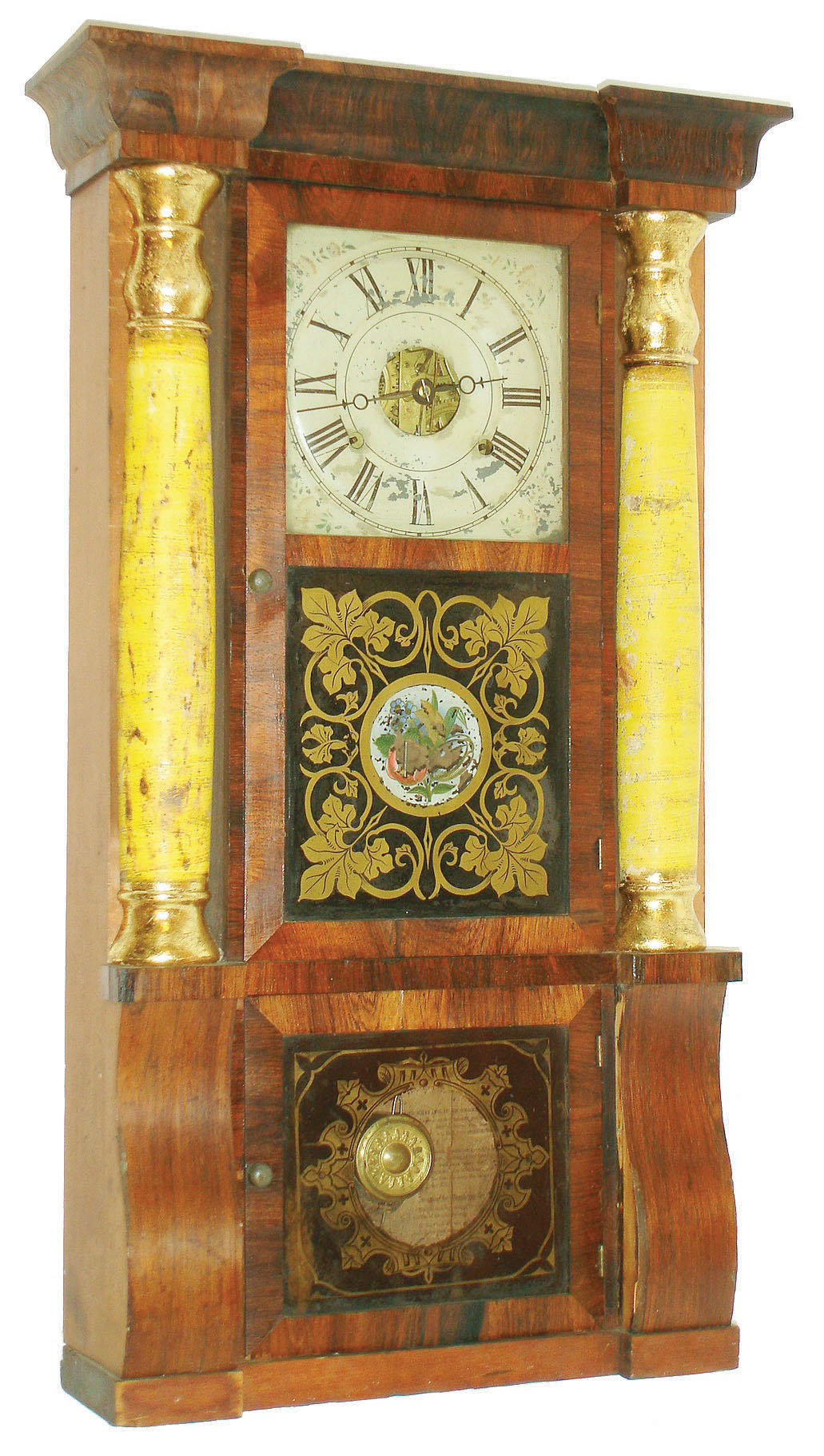 Seth Thomas, Thomaston, Conn., 8 day, time and strike column &amp; cornice shelf clock.  c.1870 — Antique Clocks Price Guide
