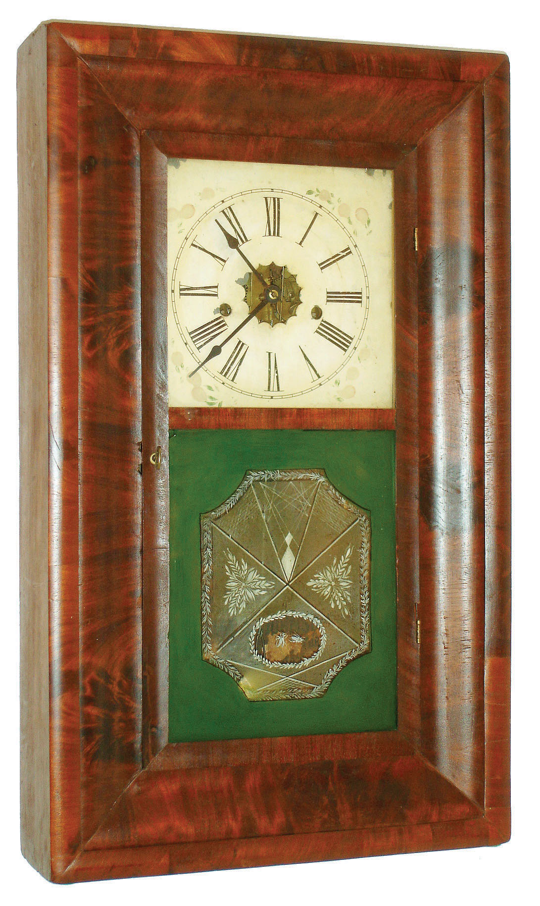 William S. Johnson, New York, 8 day, time and strike weight OG shelf clock, c1845 — Antique Clocks Price Guide