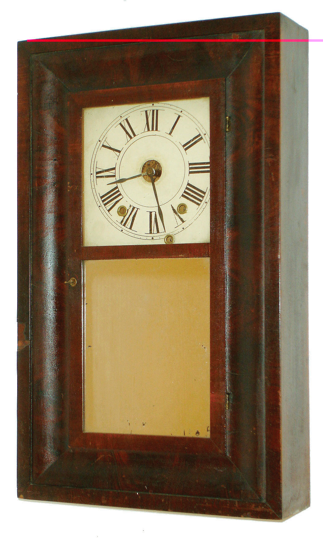 Daniel Pratt, Jr., Reading, Mass., 30 hour, time and strike wood movement OG shelf clock.  c.1840 — Antique Clocks Price Guide