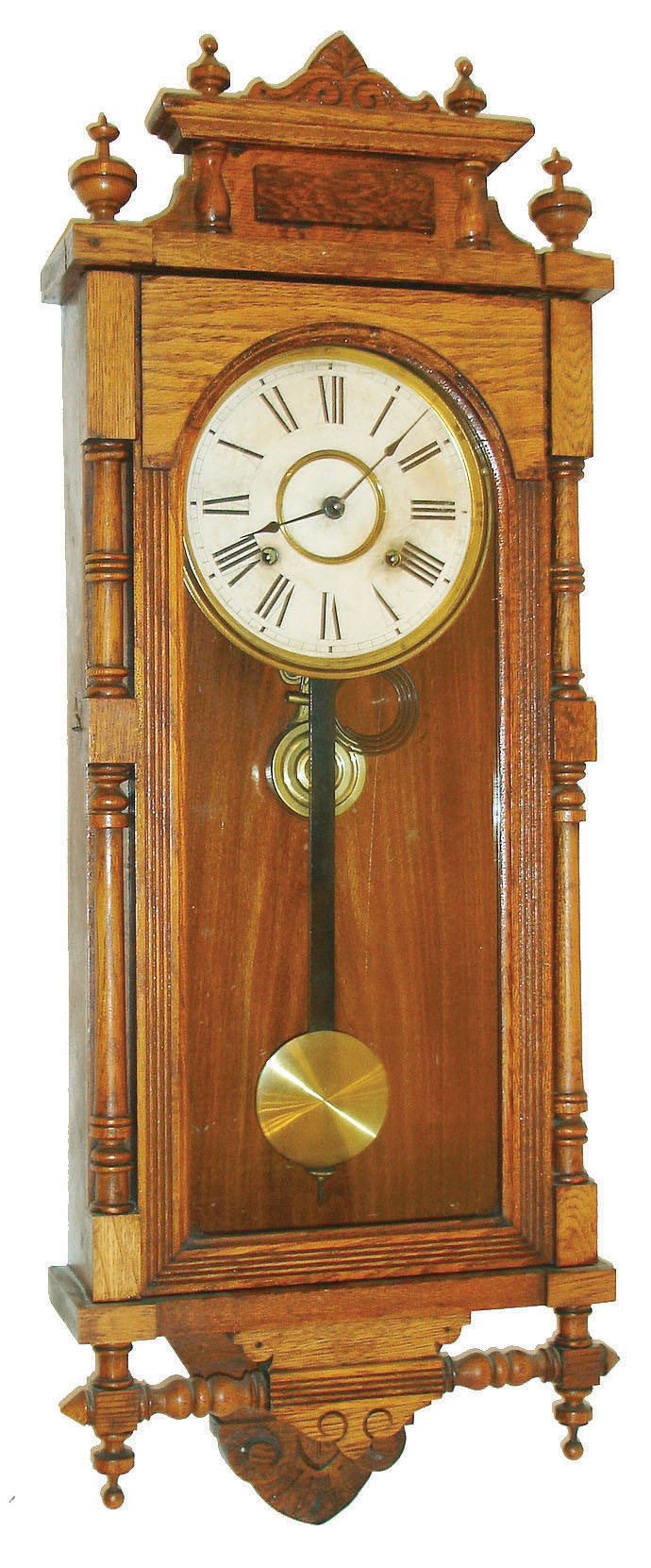 Ansonia Clock Co., Ansonia, Conn., "Queen Elizabeth", 8 day, time and strike spring brass movement wall clock, c1901 — Antique Clocks Price Guide
