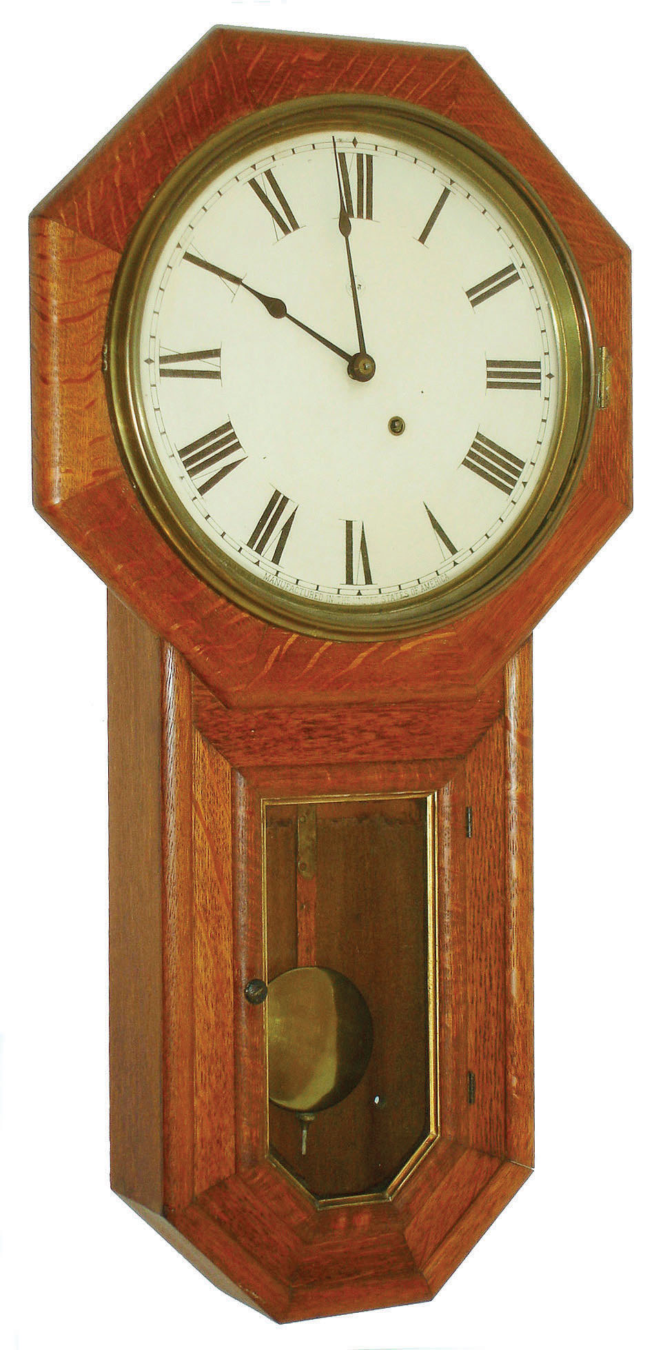 Seth Thomas Clock Co., Thomaston, Conn., "Globe", 8 day spring movement long drop octagon timepiece, c1898 — Antique Clocks Price Guide