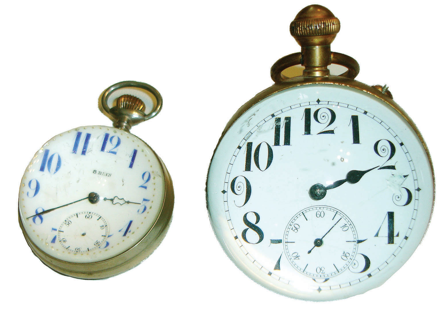 Clocks- 2 (Two) time only 8 day glass paperweight clocks, one French, one Swiss, early 20th century — Antique Clocks Price Guide