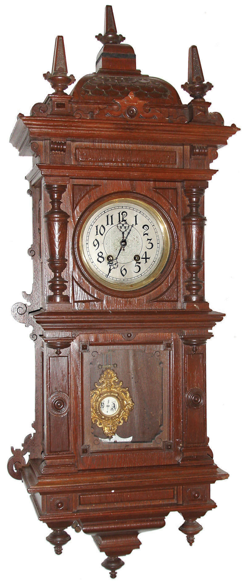Lenzkirch, Germany, walnut 8 day quarter strike petit sonnerie wall clock, c1901 — Antique Clocks Price Guide