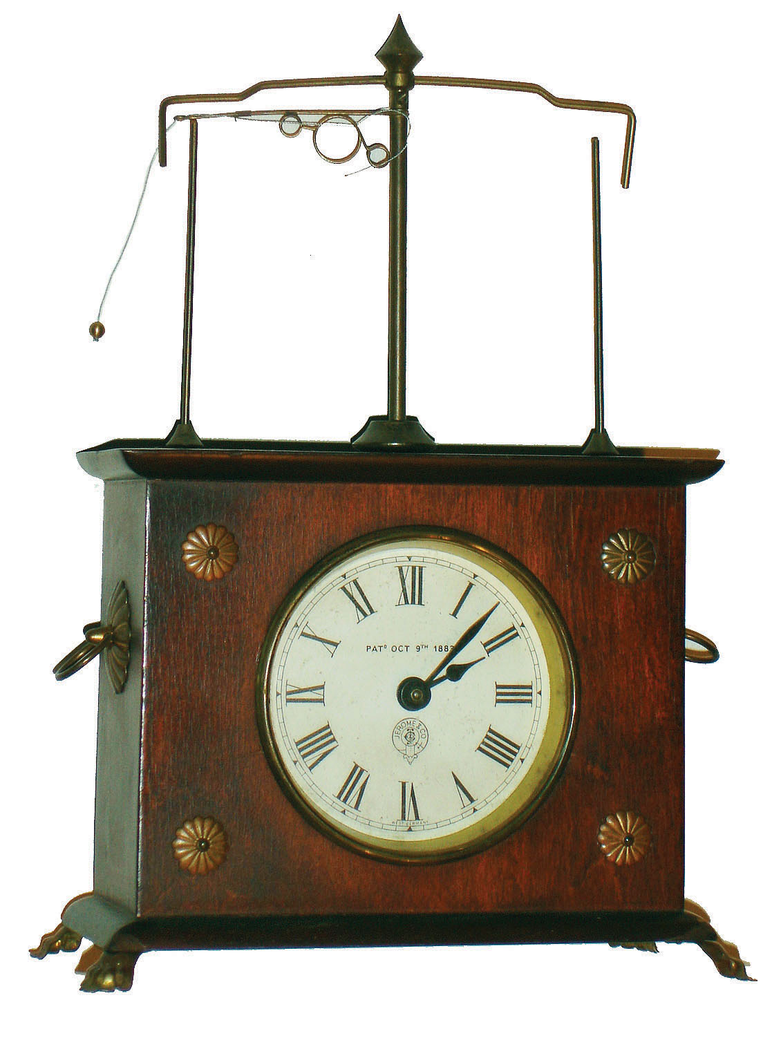 Chas. Terwilliger/Horolovar Co., Bronxville, New York reproduction "Ignatz Flying Pendulum", 8-day novelty clock, c1970 — Antique Clocks Price Guide