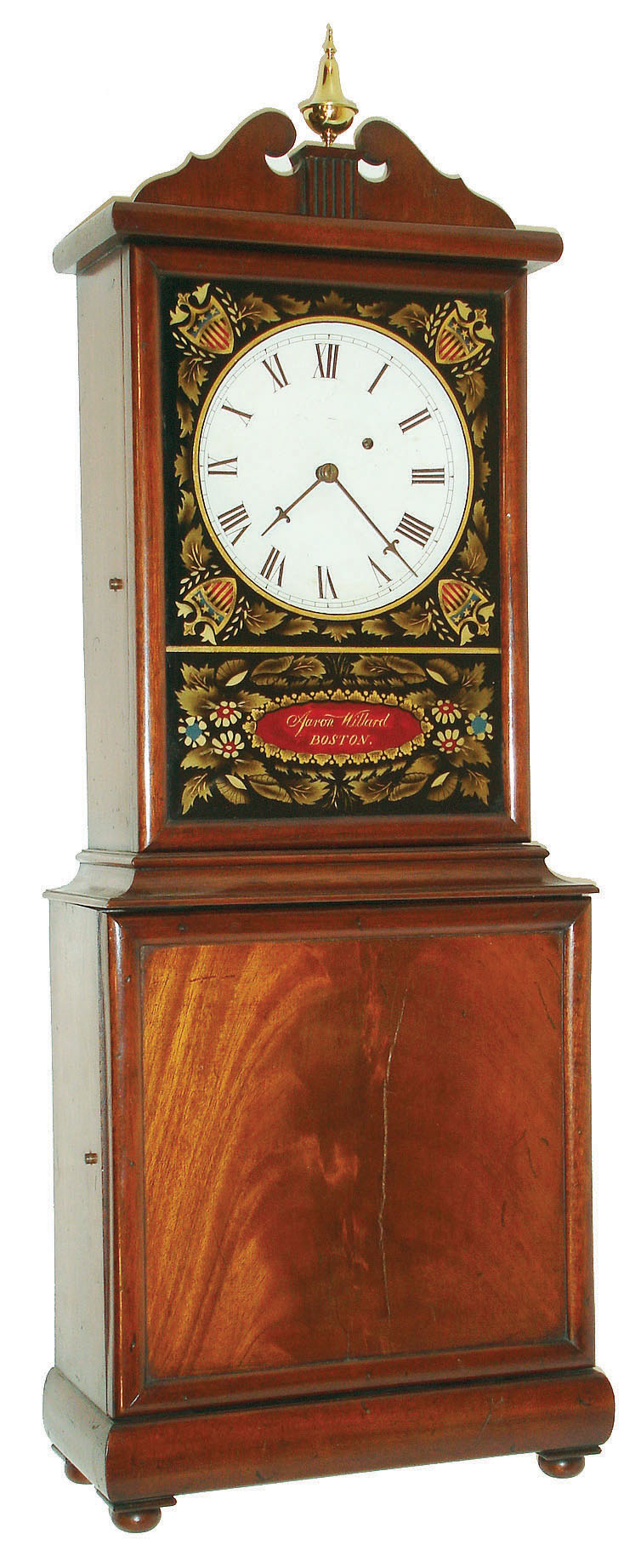Reproduction 8 day, weight brass movement Massachusetts shelf clock. 4th Qtr 20th Century — Antique Clocks Price Guide