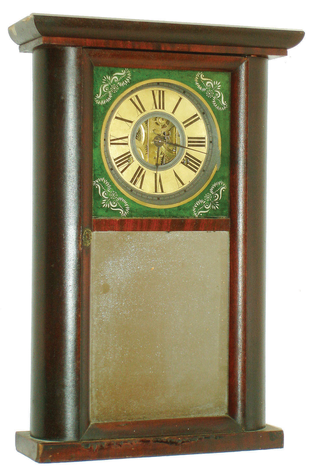 C. &amp; N. Jerome, Bristol, Conn., 30 hour, time and strike round side shelf clock, c1839 — Antique Clocks Price Guide