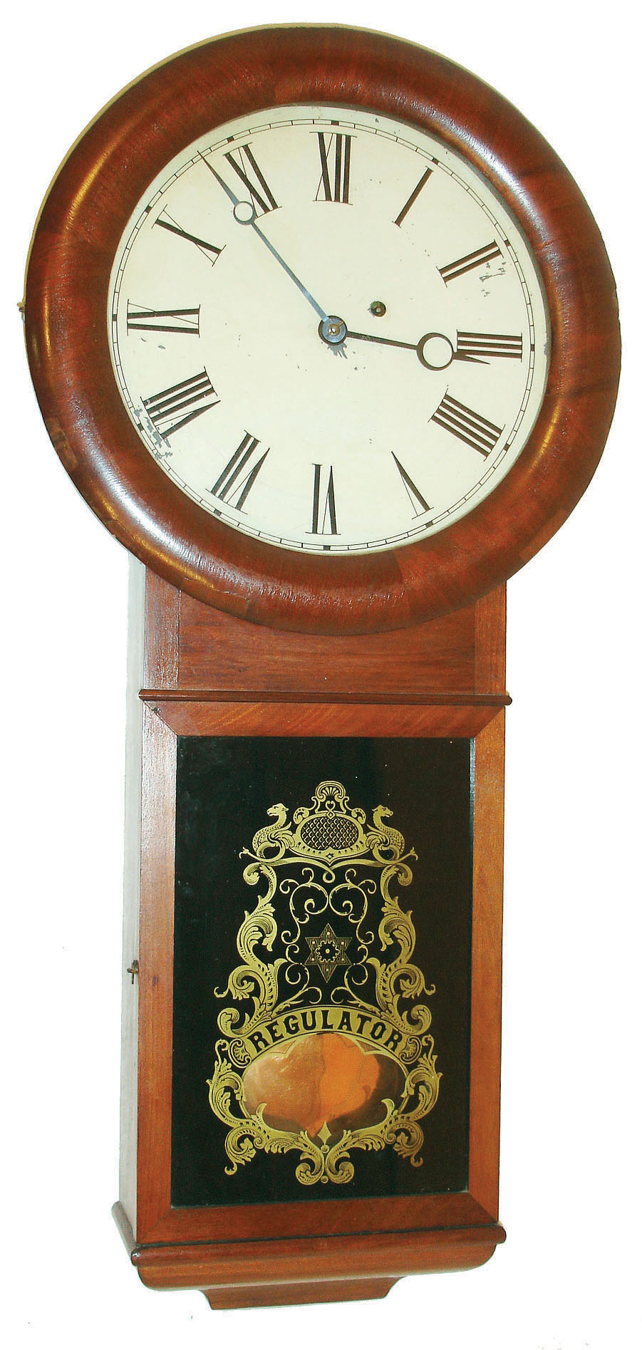 Seth Thomas Clock Co., Thomaston, Conn. earlier "Regulator No. 2", 8 day, weight brass movement regulator clock or timepiece, c1868 — Antique Clocks Price Guide