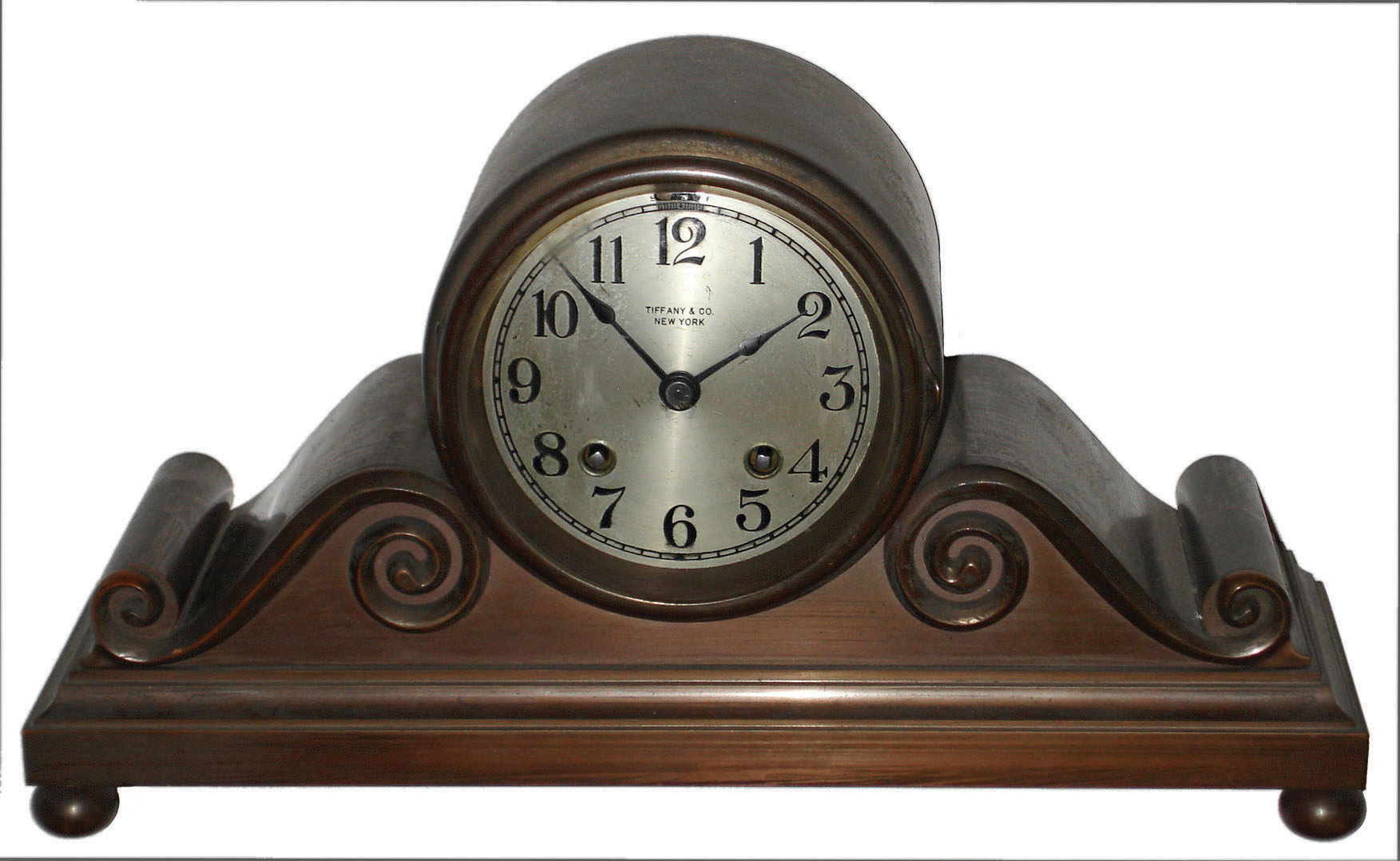 Chelsea, Clock Co, Boston, Mass.,  "Tambour No. 3"  cast bronze 8 day time and house strike mantel clock for Tiffany &amp; Co., New York , 1919. — Antique Clocks Price Guide