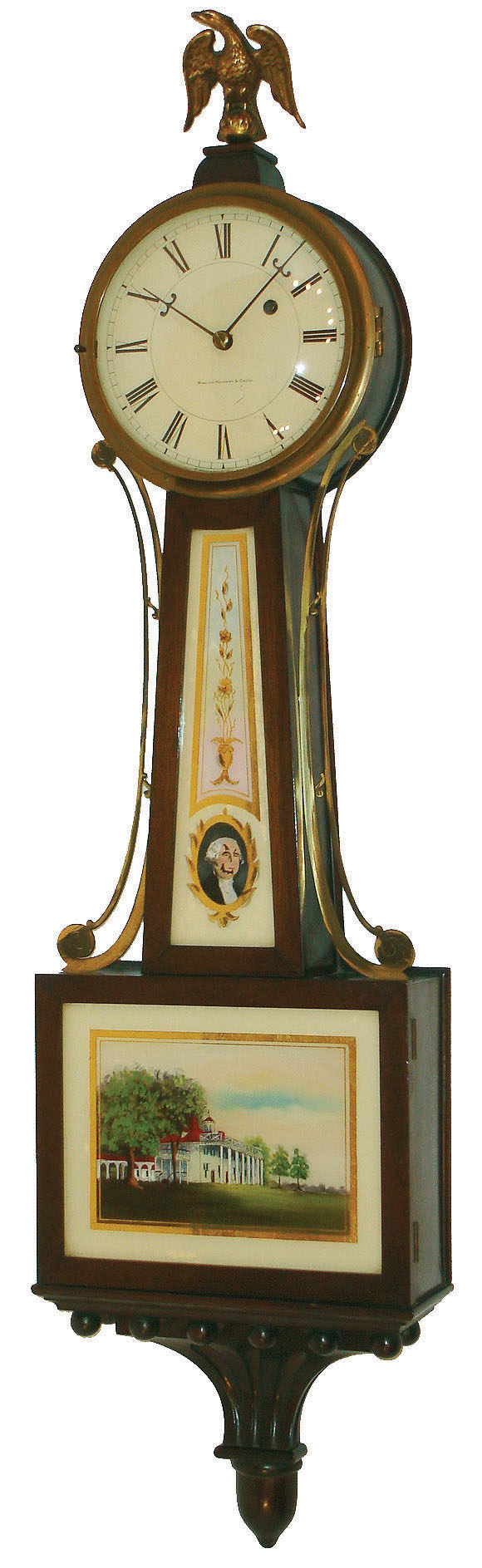 E. Howard &amp; Co., Boston, Mass., 8 day, weight patent or banjo timepiece retailed by Bigelow, Kennard &amp; Co.,  c1923 — Antique Clocks Price Guide