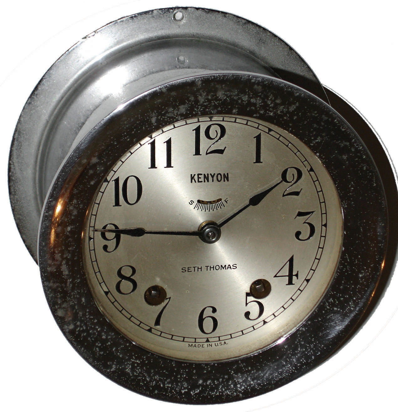 Seth Thomas "Ship's Bell No. 4" 8 day 7 jewel chrome-plated brass marine clock, 1946 — Antique Clocks Price Guide