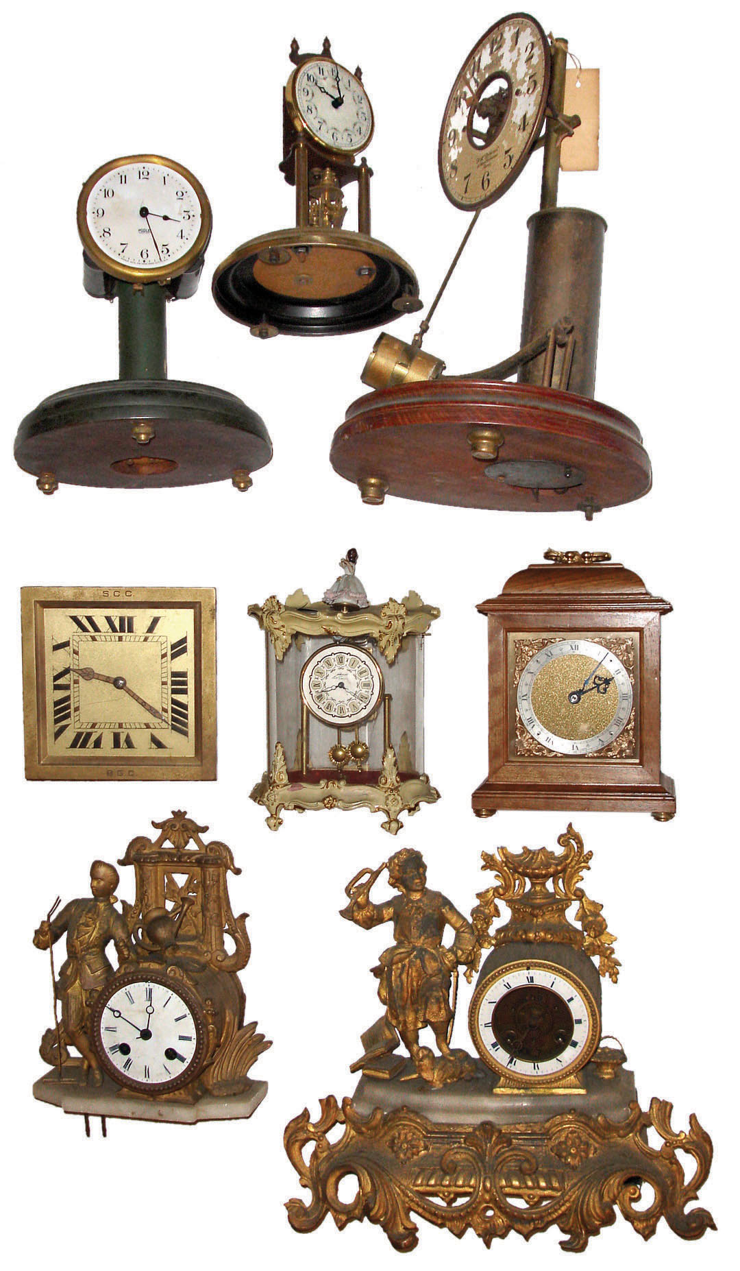 Clocks- 8 (Eight) small mantel clocks, 19th &amp; 20th centuries — Antique Clocks Price Guide