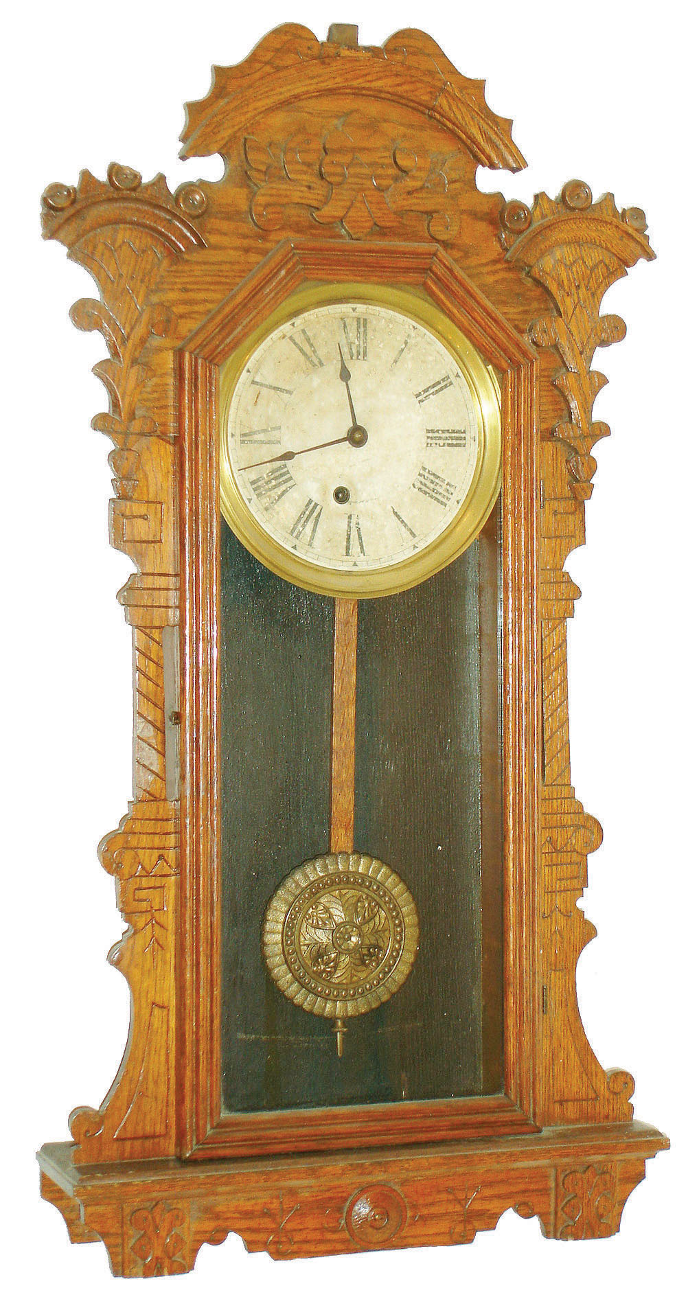 E. Ingraham &amp; Co., Bristol, Conn., "Pacific", 8 day, wall timepiece, c1896 — Antique Clocks Price Guide