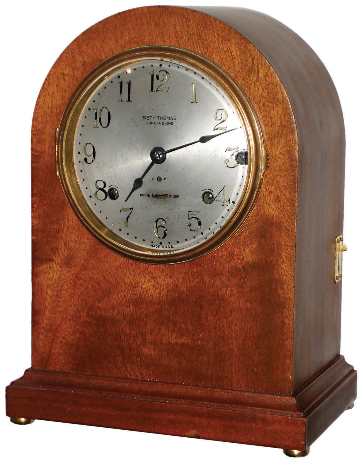 Seth Thomas Clock Co., Thomaston, Conn., "Sonora Chime Clock No. 11" mahogany Westminster chime 5 bell 8 day mantel clock c1921. — Antique Clocks Price Guide