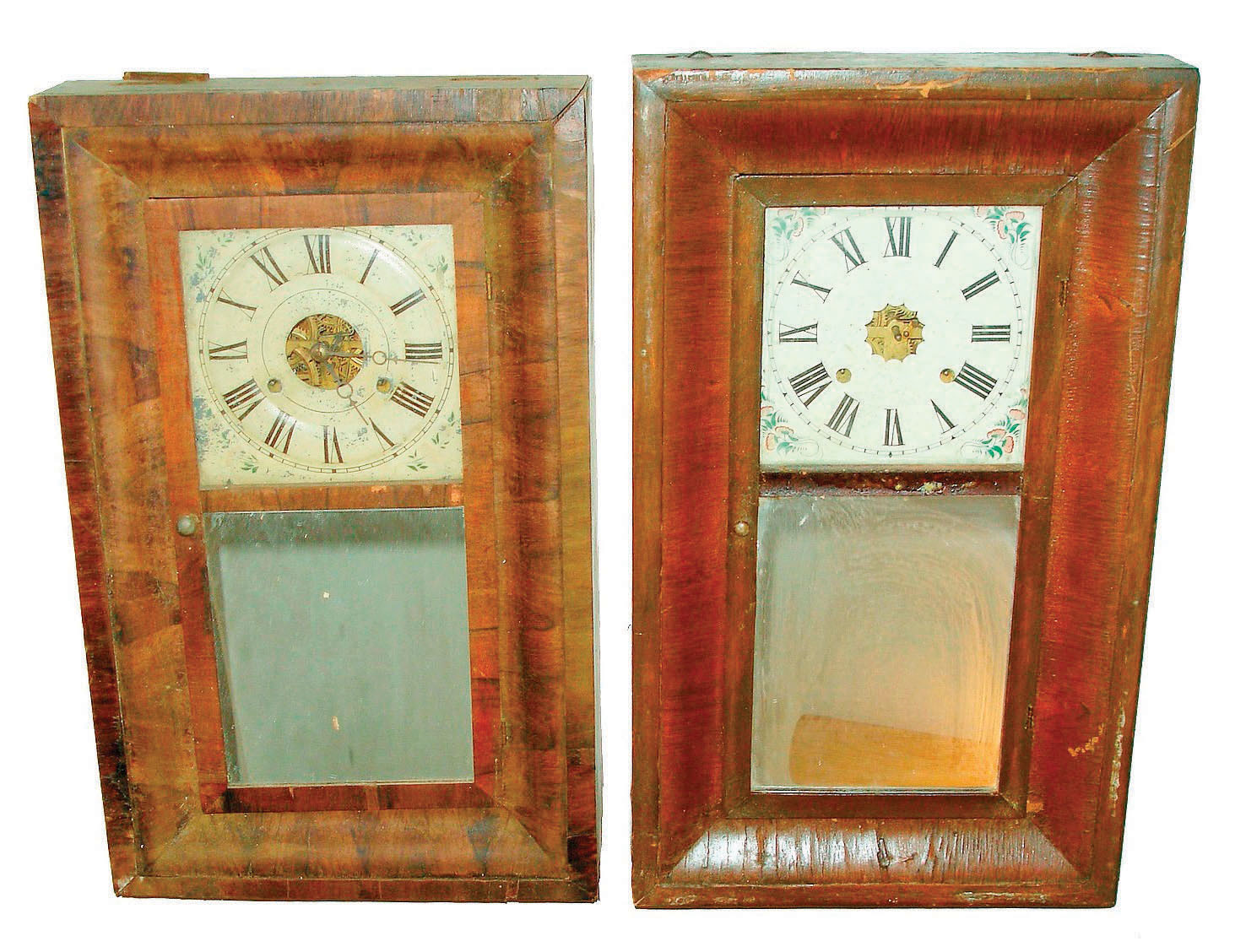 Clocks- 8 (Eight) wood mantel and shelf clocks, 19th century — Antique Clocks Price Guide