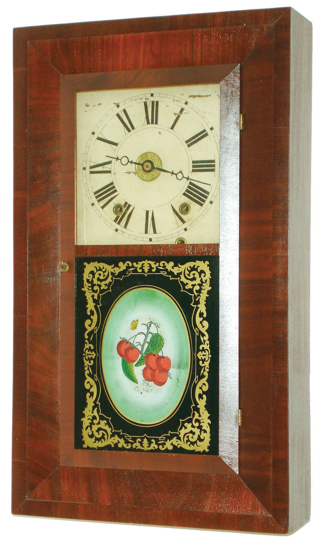 Chauncey Boardman, Bristol, Conn., 30 hour, time, strike and alarm weight wood movement bevel case shelf clock. c.1845 — Antique Clocks Price Guide