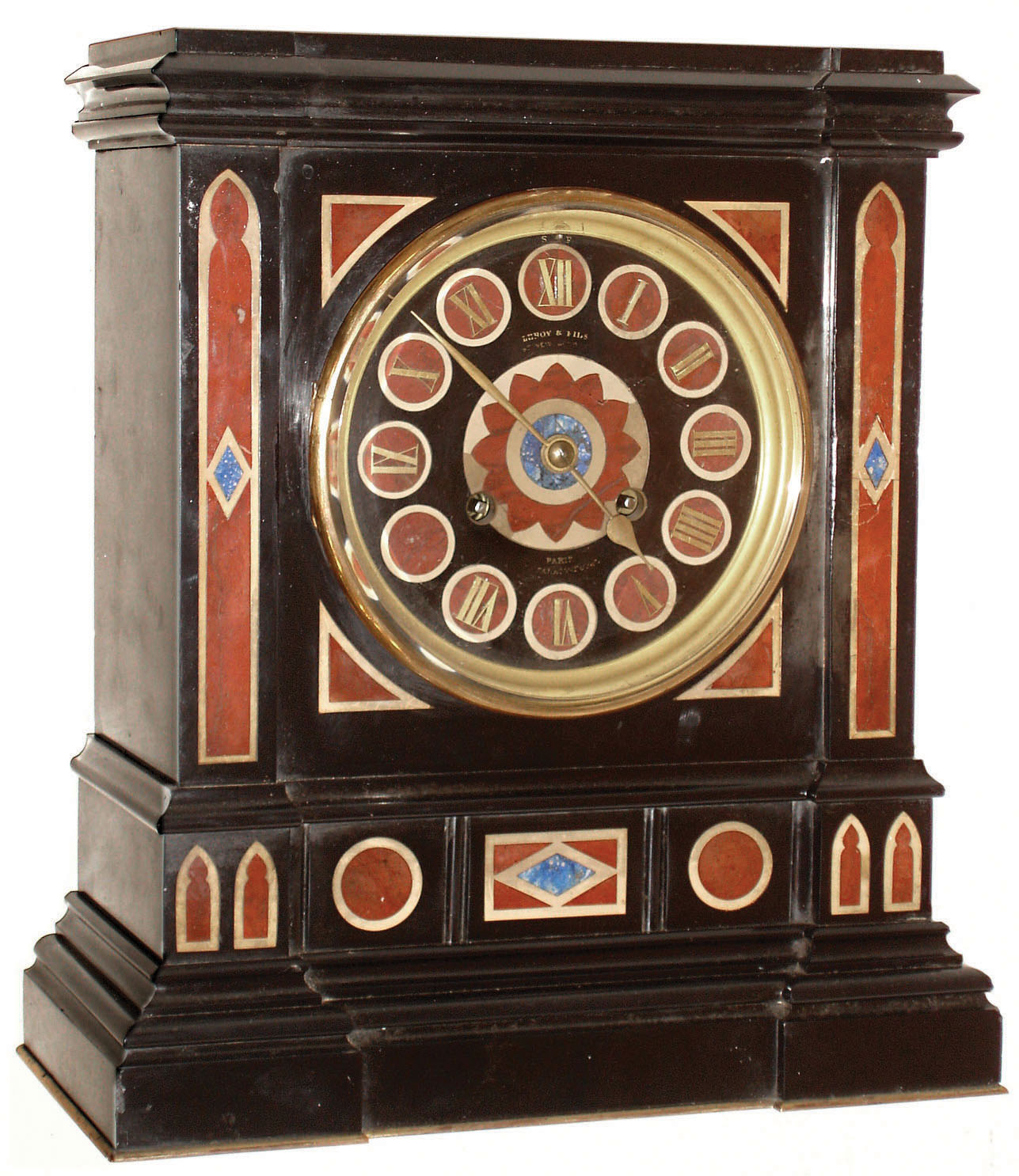 LeRoy &amp; Fils, Paris and London, marble 8 day time and strike mantel clock, c1890 — Antique Clocks Price Guide
