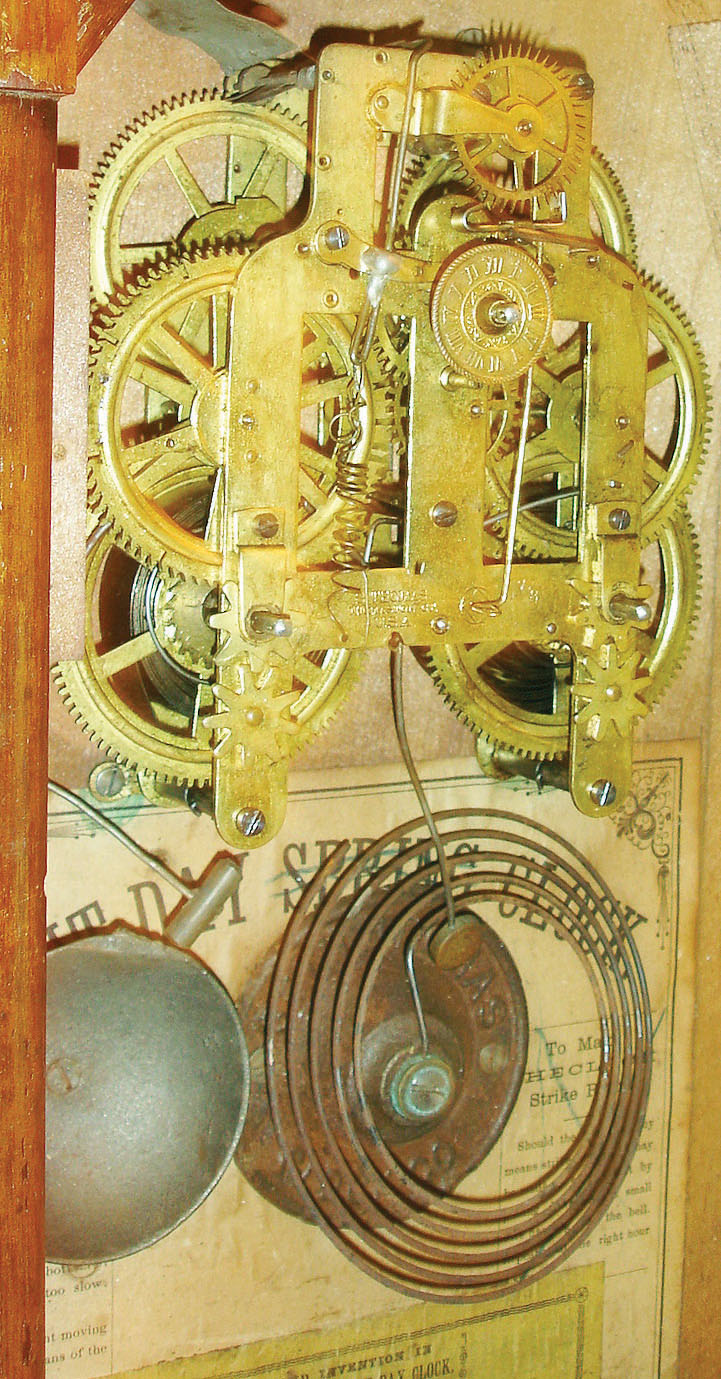 Seth Thomas Clock Co., Thomaston, Conn., 8 day, time and strike sharp gothic or steeple clock with "Winward's Musical Double Alarm Eight-day Clock"  c1879 — Antique Clocks Price Guide