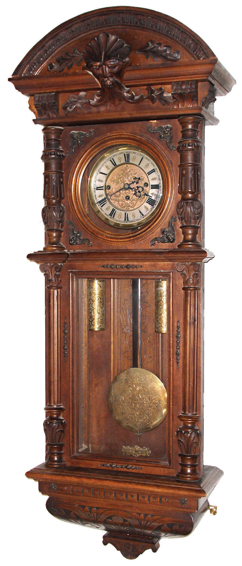Gustav Becker, Germany, walnut 8 day 3 weight grand sonnerie Vienna regulator wall clock, c1872 — Antique Clocks Price Guide