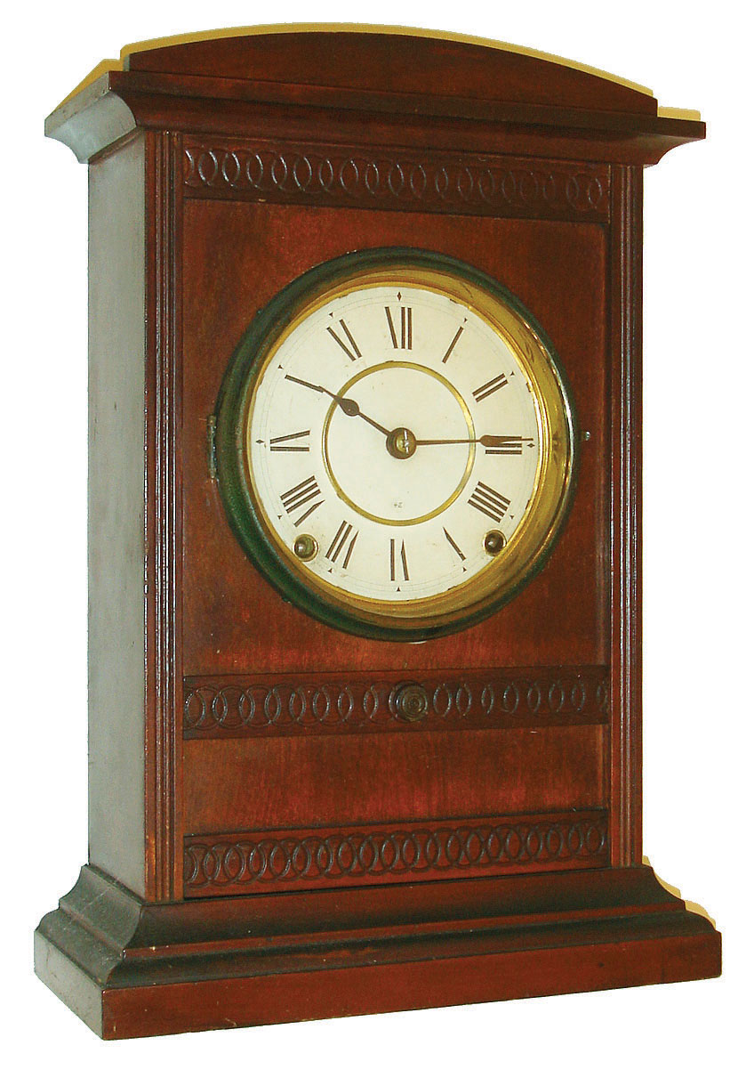 Seth Thomas Clock Co., Thomaston, Conn.,  "Dayton", 8 day, time and strike city series mantel clock, c1893 — Antique Clocks Price Guide