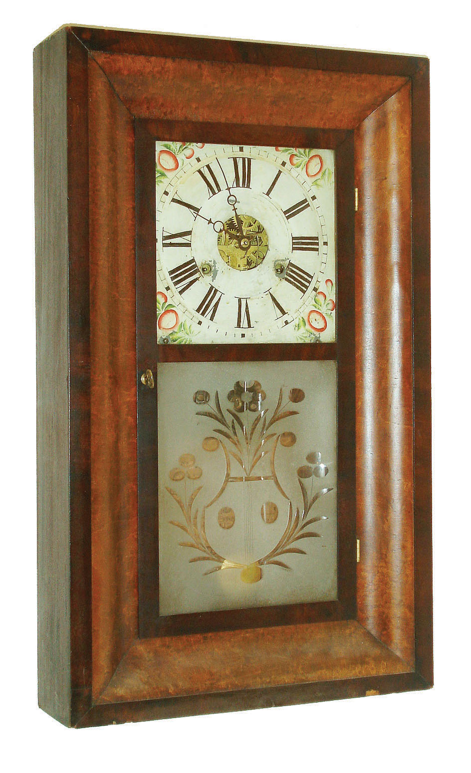 Chauncey Jerome, Bristol, Conn., 30 hour, time and strike weight brass movement OG shelf clock. — Antique Clocks Price Guide