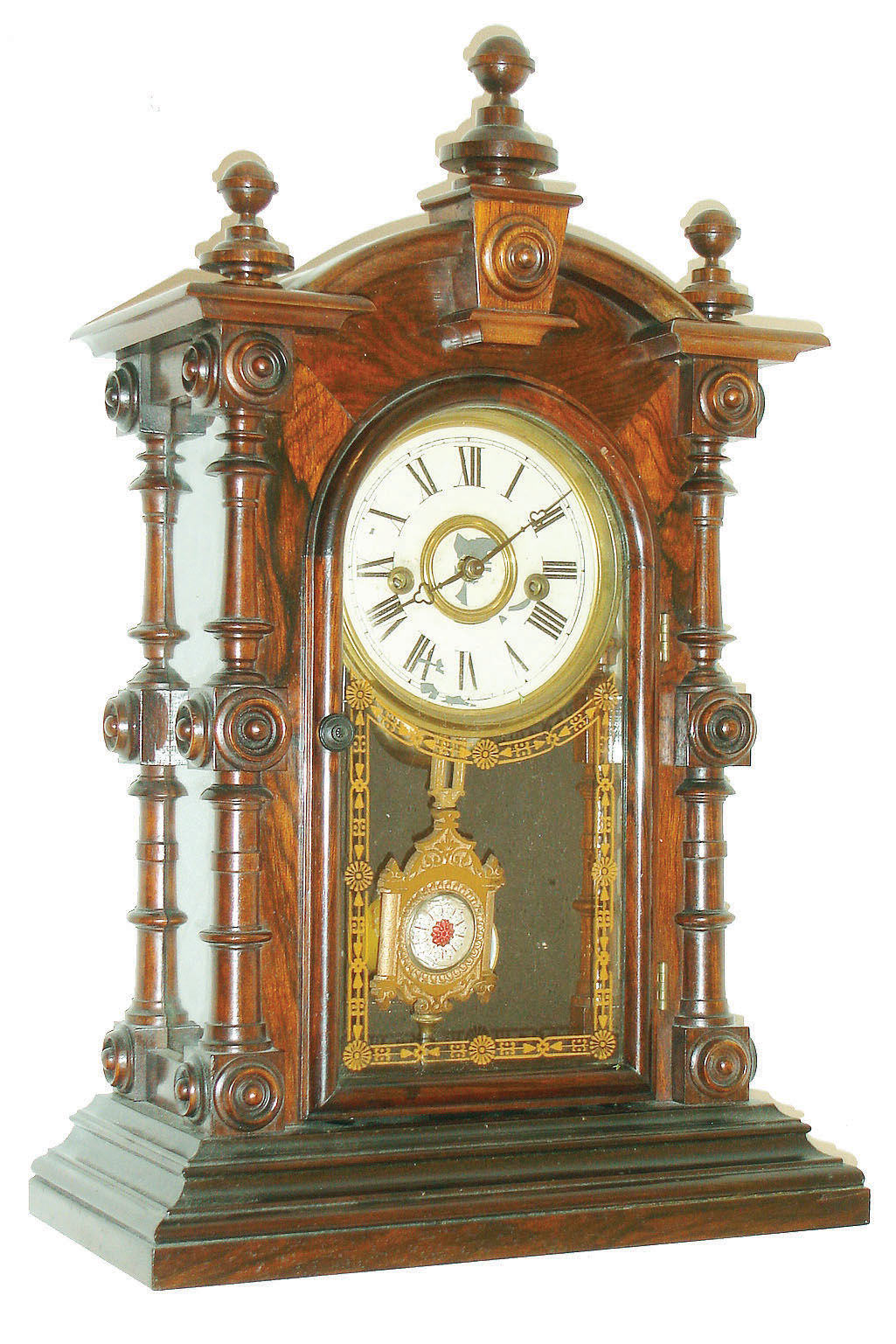 Welch, Spring, &amp; CO., Bristol, Conn., "Patti V.P.", rosewood shelf clock with 8 day time and strike movement, c1880 — Antique Clocks Price Guide