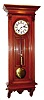 Austrian, Franz Under, Wien, unusual cherry cased "Vienna Regulator", 8-day time, with unusual Nouveau or Jugendstil dial, c1910