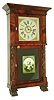 Marshall and Adams, Seneca Falls, New York, 30 hour wood movement carved columns double decker case with cornice top, c1835.  This clock is a marriage.  The case now contains what looks to be a Riley Whiting wood movement in place of an eight day weight driven brass movement.
