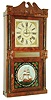 Seymour, Williams and Porter, Farmington, Conn., 30 hour, time and strike weight wood movement double decker and carved splat shelf clock, c1832
