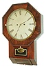 Atkins Clock Mfg. Co., Bristol, Conn., 30 day, wagon spring rosewood octagon ripple molding wall clock or timepiece, c1856